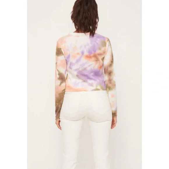 I Know You Do Peach and Olive Tie-Dye Twist Top - Picture 2 of 3